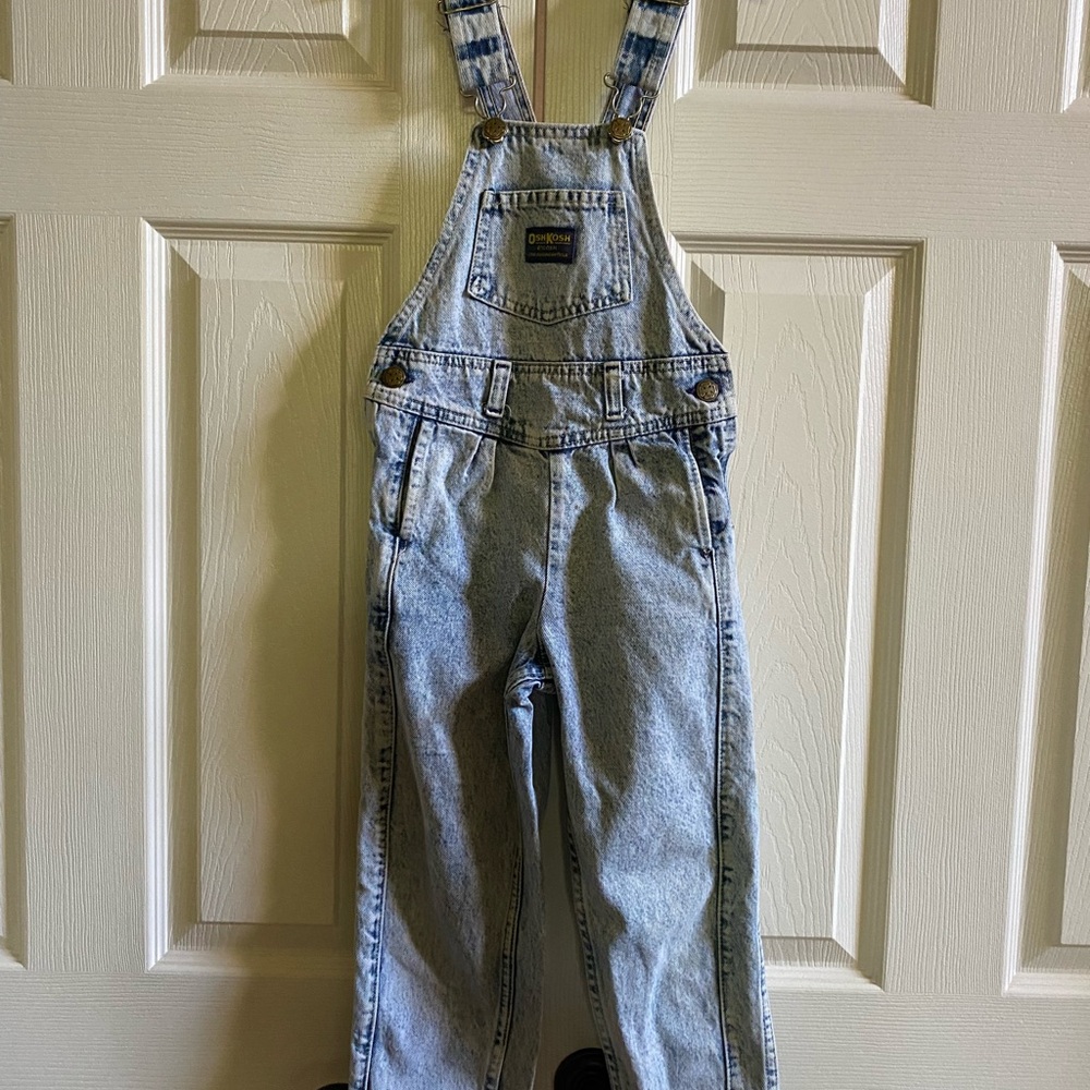 Vintage Oshkosh acid wash girls overalls made in USA size 6X